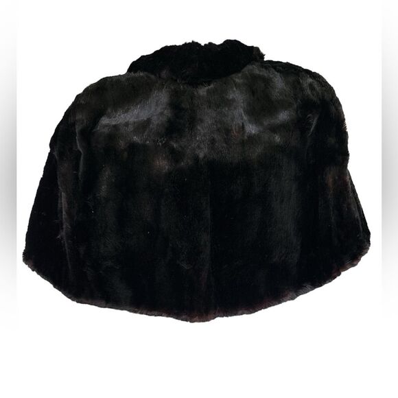 VINTAGE REAL Rabbit Fur Women’s Capelet and Muff Set Black - Picture 3 of 10